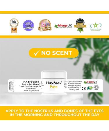 HayMax Allergen Barrier Balm 5ml - Organic Non-Drowsy Relief for Hay Fever Allergies - Blocks Pollen Dust & Allergens - For Adults, Kids & Pregnant Women - Buy Online on GoSupps.com