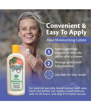 Caribbean Breeze Aloe Moisturizing Lotion - Vitamin-Enriched Aloe Vera Body Lotion with Green Tea & Pomegranate | 8.5 oz (250 ml) - Shop Internationally - Buy Online on GoSupps.com