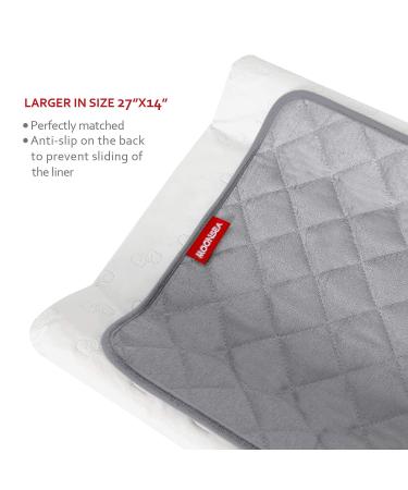 Non-Slip Bamboo Terry Waterproof Changing Pad Liner - 3 Pack 14 x 27 - Grey - Buy Online on GoSupps.com