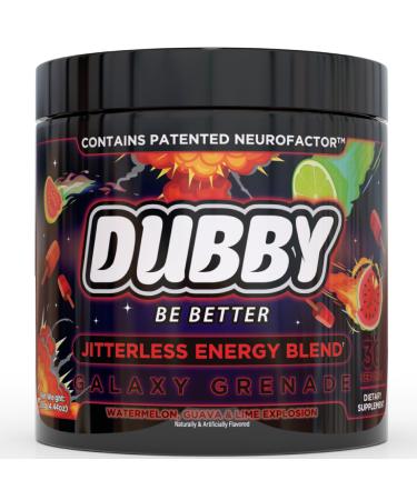Dubby - Gamer Energy Drink Powder for Gaming - Sugar Free Energy Drinks Nootropics Jitter-Free Natural Energy Powder Watermelon Guava Lime Flavor 30 Serving 5.61 Ounces (Galaxy Grenade)