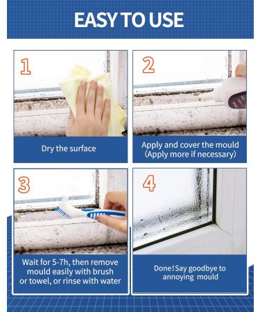 Mould Remover Gel 2 Pack Powerful Black Mold Remover Gel 400g Large Capacity Mould And Mildew Remover Deep Mould Cleaner for Bathroom Washing Machine Seal Kitchen Sink Grout Tile Toilet - Buy Online on GoSupps.com
