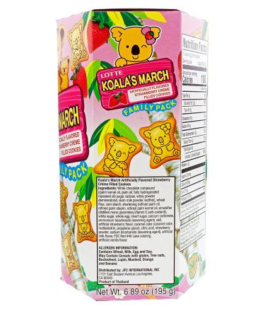 Lotte Koala's March Strawberry Cream Cookies 6.89 oz - Pack of 1 - Buy Online on GoSupps.com
