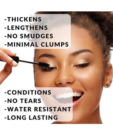 Organic Black Mascara | 100% Natural & Organic Ingredients | Lengthening & Volumizing | Vegan & Cruelty-Free - Buy Online on GoSupps.com