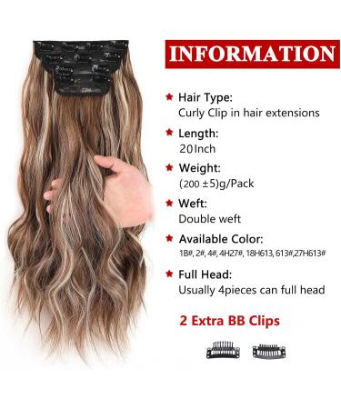 Xtrend 20Inch Bleach Blonde Mix Brown hair extensions Clip in Hair Extensions Synthetic Hair pieces for Women - Buy Online on GoSupps.com
