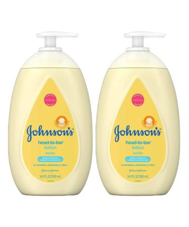 Johnsons Baby Head-To-Toe Lotion 16.9 Ounce Pump (500ml) (2 Pack)