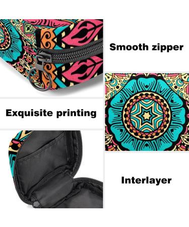 Vintage Indian Ethnic Mandala Menstruation Bag with Zipper - Stylish Women s Napkin & Tampon Collecting Bag in Color 6 - Buy Online on GoSupps.com