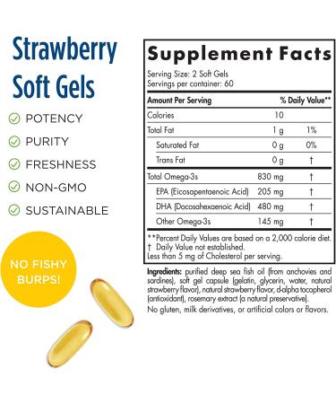 Nordic Naturals ProDHA Strawberry 500 mg - 120 Soft Gels | Premium Omega-3 Supplement - Buy Online on GoSupps.com