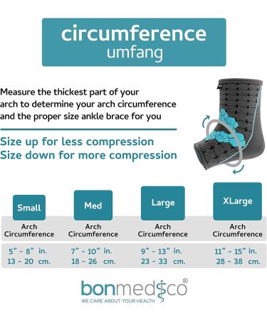 Buy Bonmedico Non-Slip Ankle Bandage - Support for Men & Women | Achilles Tendon Wellness Gift - Unisex Large Blue - Buy Online on GoSupps.com