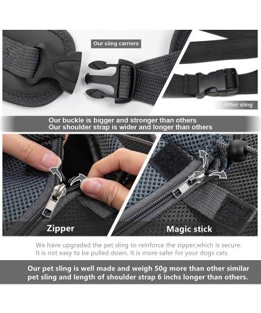 Pet Sling Carrier Bag Dog Cat Hand-Free Sling Carrier Shoulder Bag Breathable Mesh Pet Puppy Travel Bag Handbag Adjustable Shoulder Strap Pet Tote Bag For Small Dog Cat Puppy Outdoor Walking Travel Grey - Buy Online on GoSupps.com