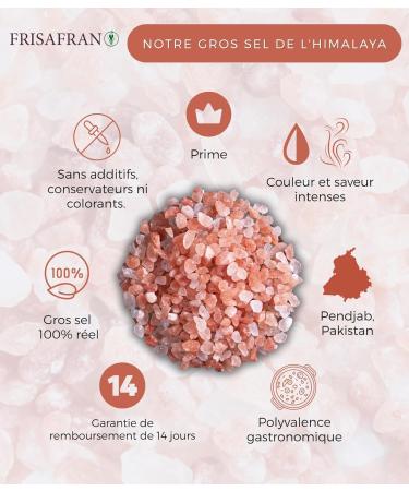 FRISAFRAN | Sel Rose De l'Himalaya Gros 200g | sel grain | 100% naturel et non raffin | Haute teneur en min raux | Origine Pakistan | GRAND | sel himalaya | Rose | sel himalaya rose | Pas D'additifs - Buy Online on GoSupps.com