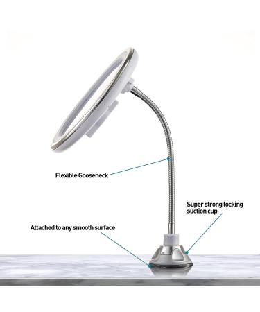 PROBEAUTIFY Lighted Makeup Mirror - 10 Gooseneck with Warm LED Light - Cordless & Adjustable Compact Travel Mirror - Buy Online on GoSupps.com