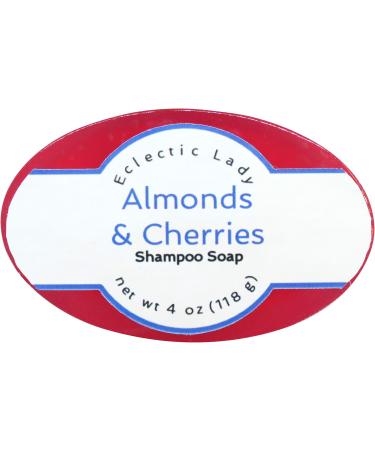 Eclectic Lady Almonds And Cherries Shampoo Soap Bar with Pure Argan Oil Silk Protein Honey Protein and Extracts of Calendula Flower Aloe Carrageenan Sunflower - 4 oz Bar