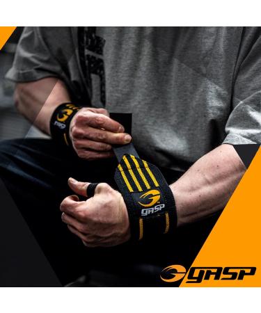 GASP Men's Hardcore Wrist Wraps - Durable Black Fitness Support for Weightlifting & Gym Workouts - Buy Online on GoSupps.com