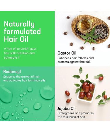 Azani Hair Growth Oil with Jojoba & Castor Oil | Redensyl Formula for Fuller, Stronger Hair | Prevents Hair Fall & Thinning - 6.76 Fl Oz (Pack of 1) | 100% Vegan & Cruelty Free - Buy Online on GoSupps.com