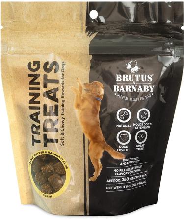 BRUTUS & BARNABY Peanut Butter & Banana Training Treats for Dogs - 8oz Pack - All-Natural Vegan Reward for Puppy Training - Buy Online on GoSupps.com