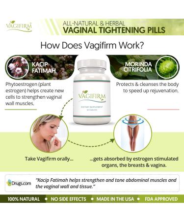 Vagifirm Vaginal Tightening Pills - Herbal Supplement (1 Month Supply, 30 Count) - Buy Online on GoSupps.com