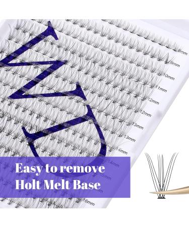 300PCS Cluster Lashes Extension DD Curl 10D 0.07mm 8-16mm | Wide Stem Individual Eyelashes Clusters | DIY Eyelashes Extensions Kit | RR-8-16mm Cluster Lashes-10D-0.07-DD - Buy Online on GoSupps.com