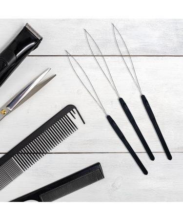 EUPSIIU 20 Pieces Hair Extension Loop Needle Threader Pulling Hook Tool Threader Pulling Hook Tool Nano Bead Device Tool Black Loop Threader for Hair Styling Tools or Feather Extensions (Black) - Buy Online on GoSupps.com