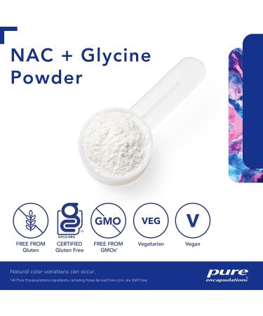 Pure Encapsulations NAC + Glycine Powder - Immune Support Cleanse & Glutathione Production* - Conditionally Essential Amino Acids - Gluten Free & Non-GMO - 5.6 oz - Buy Online on GoSupps.com