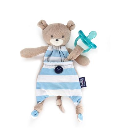 Chicco Pocket Buddies Soft Pacifier Holder-Lovey Plush Toy Blue Bear - 0m - Buy Online on GoSupps.com