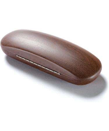 FEFI Hardcase Glasses Case - Stylish Wood Look with Metal Hinge | Red-Brown - Ideal for Travel & Daily Use | International Shipping Available - Buy Online on GoSupps.com