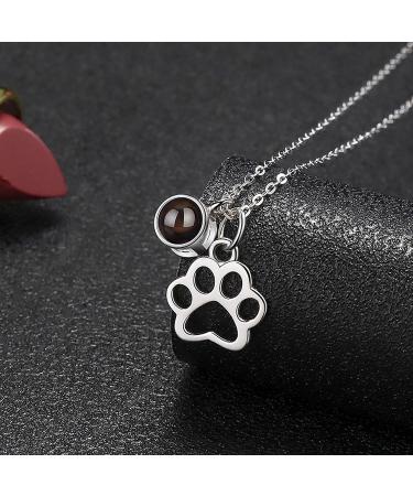 Personalized Dog Paw Print Necklace - 925 Sterling Silver Photo Chain - Pet Memories Jewelry Gift for Women - Buy Online on GoSupps.com