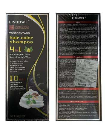 Black Hair Dye Shampoo - 4 in 1 Gray Coverage for Men & Women | Natural Plant-Based Formula | 500ml - Buy Online on GoSupps.com