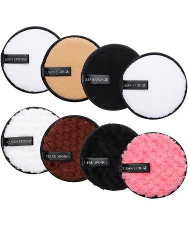 Homo Trends Set of 8 Reusable Makeup Remover Pads, Double-Sided (4 Pineapple Pattern Pads, 4 Round)