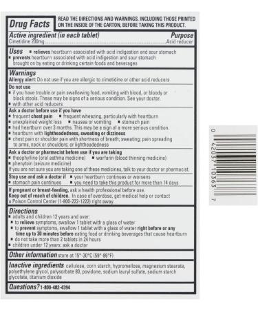 Tagamet Acid Reducer 200mg - 30-Count Tablets | Fast Relief from Heartburn - Buy Online on GoSupps.com