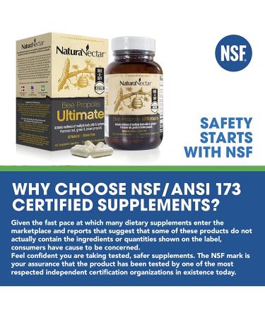 NaturaNectar Bee Propolis Ultimate - 60 Vegan Capsules for Immune Support & Wellness - Buy Online on GoSupps.com