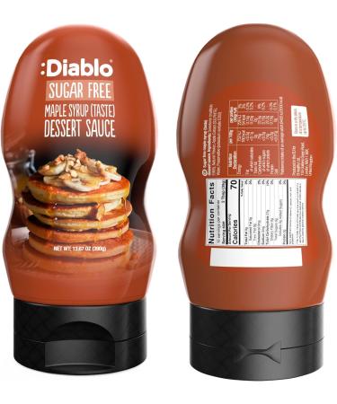 Diablo Maple Syrup Dessert Sauce | Sugar Free | Gluten Free | Diabetic Friendly | Hamper Available - Perfect for Gifting | 390g Maple 1.17 l (Pack of 1) - Buy Online on GoSupps.com