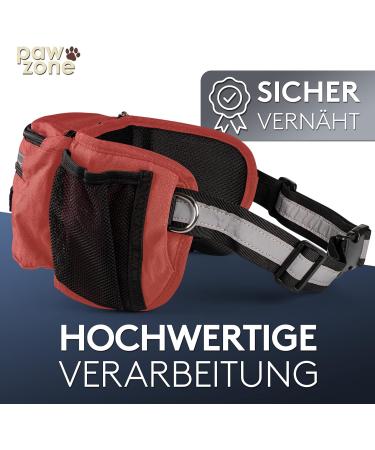Pawzone Futter Bag for Dogs - Treat Pouch with Reflector Strap & Belt - Perfect Dog Accessory (Rust Red) - Buy Online on GoSupps.com