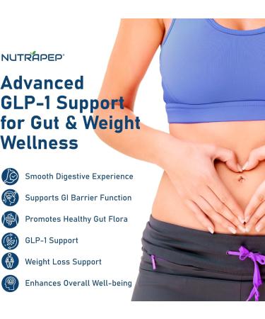NutraPep GLP-1 Support Weight Loss Support Probiotic Prebiotics Capsule Supplement - Akkermansia XOS Clostridium Bifidobacterium - GLP1 Support Gut Abdominal Digestive Support for Men Women - Buy Online on GoSupps.com