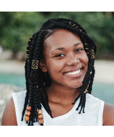 1 Inch Hair Beads Dreadlocks Jewelry for Women - Silver & Golden Metal Cuffs Clips - Braid Hair Rings Accessories - Buy Online on GoSupps.com