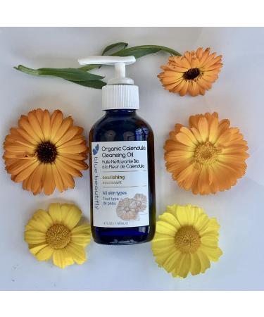 Blue Beautifly USDA Organic Calendula Cleansing Oil | Removes Makeup & Cleanses Pores | Apricot Oil & Turmeric Extract | 4 fl oz - Buy Online on GoSupps.com
