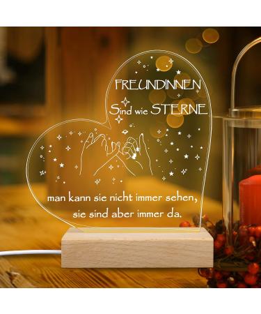 Merclix LED Night Light Gift for Girlfriend - Perfect Birthday & Christmas Present Best Friend Gifts in Wood Color - Buy Online on GoSupps.com