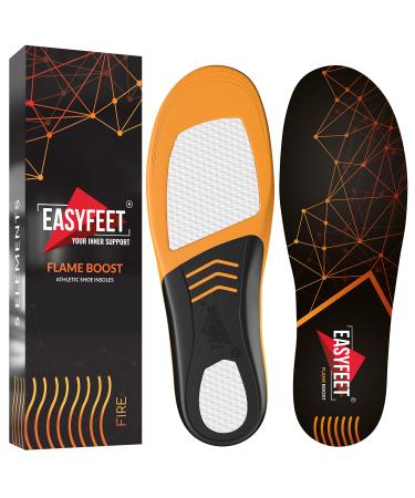 {New 2022} Sport Athletic Shoe Insoles Men Women - Ideal for Active Sports Walking Running Training Hiking Hockey - Extra Shock Absorption Inserts - Orthotic Comfort Insoles for Sneakers Running Shoes Black Men 7-8.5/Women…