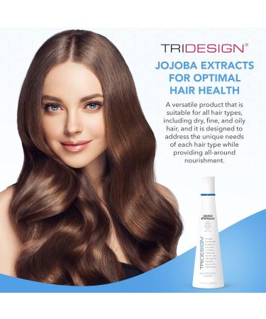 TRI Design Jojoba Oil Shampoo - Moisturizing & Thickening Hair Care for All Types - Daily Use Boosts Shine & Manageability 10.5 oz - Buy Online on GoSupps.com