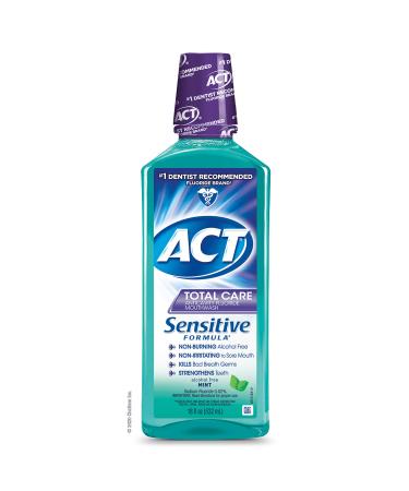 ACT Total Care Sensitive Formula Mouthwash 18 fl. oz. Anticavity Mouthwash With Fluoride  Mint Sensitive Formula Mint 18 Fl Oz (Pack of 1)