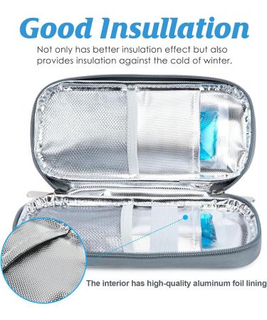 Youshares Insulin Cooling Bag with 2 Cooling Packs - Diabetic Pocket for Safe Storage Travel PEN Cool Box | Gray Camellia - Best Diabetes Accessories - Buy Online on GoSupps.com
