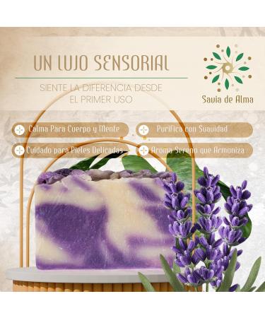  Savia De Alma Handmade Soap with Lavender Oil | Soothing Natural & Vegan | Ideal for Night Routines or Delicate Skin | Made in Spain | 100g - Buy Online on GoSupps.com