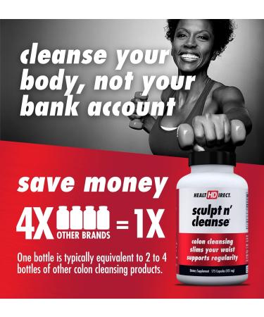 Health Direct Sculpt n' Cleanse 175ct Colon Cleanse Detox Supplement | Vegan & Non-GMO | Weight Loss & Energy Boost | 175 Count - Buy Online on GoSupps.com