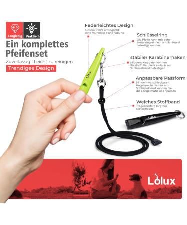LIOLUX Professional Dog Whistles - 2 Pack with Clicker & Lanyard | Loud & Clear Training Tool for Dogs - R tter Refraction DG Gr n/Schwarz - Buy Online on GoSupps.com