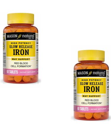 Mason Vitamins Slow Release Iron | 60 Count Pack of 2 | Compare to Slow Fe | High Quality Iron Supplement - Buy Online on GoSupps.com