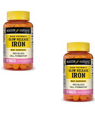 Mason Vitamins Slow Release Iron Compare to The Active Ingredients in Slow Fe 1-Ounce (Pack of 2) 60 Count (Pack of 2)
