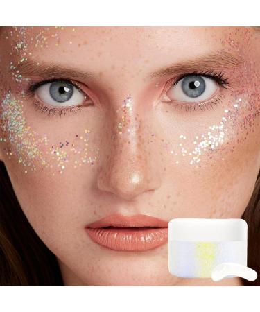 Hair Gel - Makeup for Face Body and Hair | Chunky Face for Mermaid Sequins Holographic Festival Makeup Shzons 03# - Buy Online on GoSupps.com