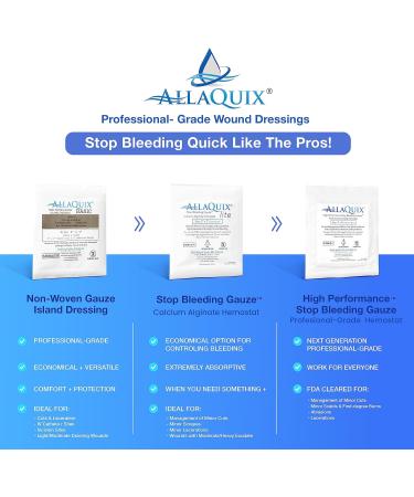 AllaQuix Large Stop Bleeding Pad - Professional Hemostatic Gauze for Effective Blood Clotting | International Shipping Available - Buy Online on GoSupps.com