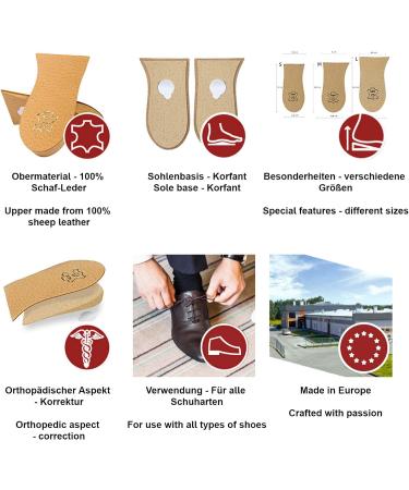 Heel Lift Elevator Heel Raise Heel Pad Orthotic Wedge Shoe Pad Many Widths and Heights Leather Cover Kaps Topmed Supplied to NHS 2 Pieces Left and Right height 5 mm / 0.2 inch - size L - Buy Online on GoSupps.com