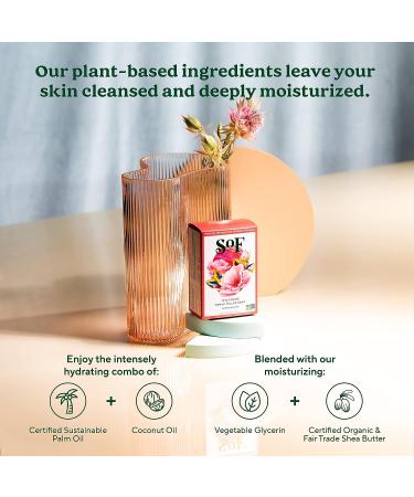 Wild Rose Bar Soap by SoF Body Care | Triple-Milled with Shea Butter & Essential Oils | Vegan Non-GMO Body Soap | 6oz Bar, Pack of 6 - Buy Online on GoSupps.com