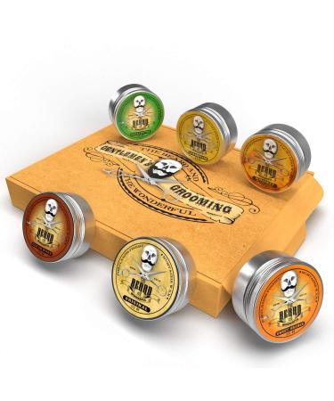Moustache and Beard Wax Kit (6x15ml) The Beard and The Wonderful Beard Wax For Men Premium Moustache Wax and Beard Wax Strong Hold Moisture Resistant All Natural & Organic Ingredients Six Scents 6 Scents - Buy Online on GoSupps.com